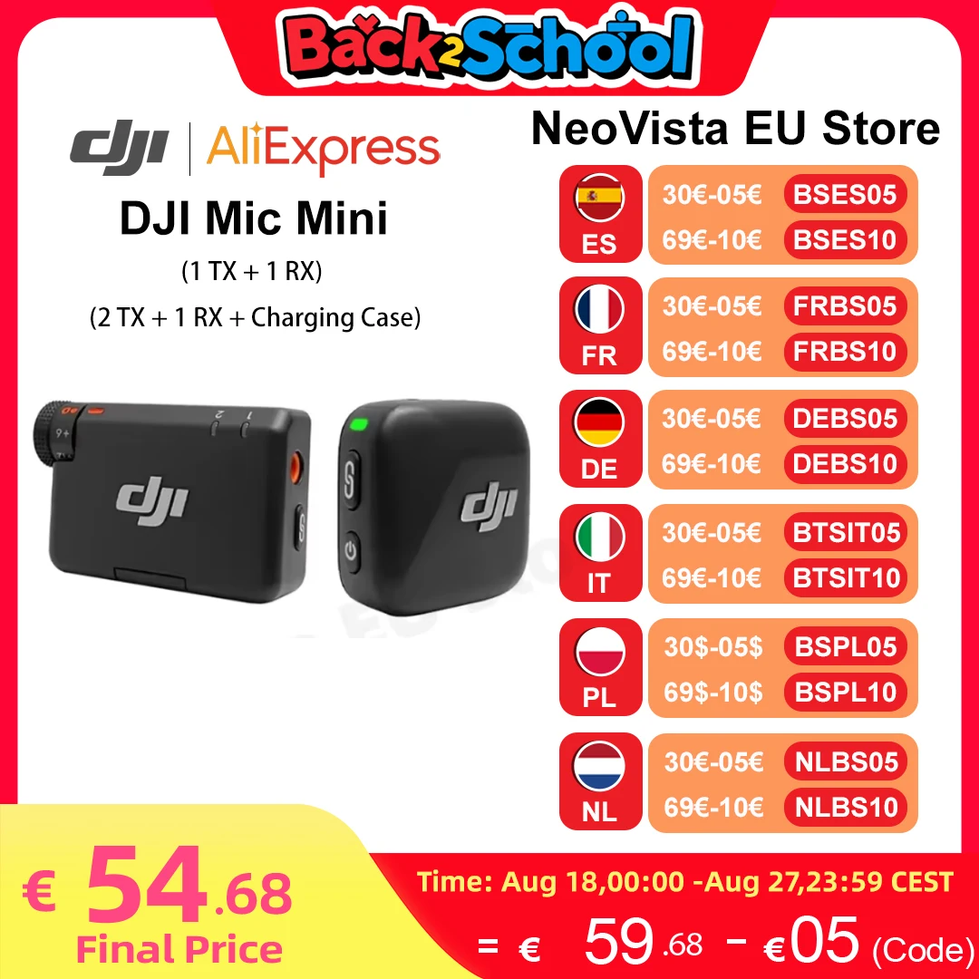 Dji mic mini (2 tx 1 rx Lade koffer) /1 tx 1 rx Funk mikrofon mit intelligenter Geräusch unterdrückung für hochwertiges Audio