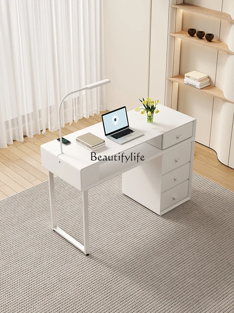 

09z.Cream wind computer study table Small apartment paint multi-functional with storage desk