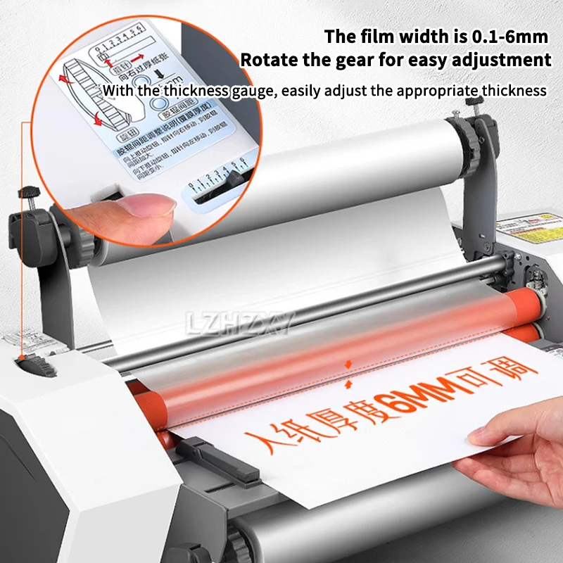 A3 Paper Laminating Machine Cold Roll Laminator Four Rollers Worker Card Office File Laminator 220V 500W Laminating Machine