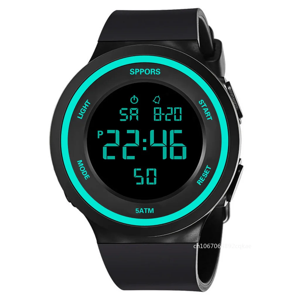 Relojes deportivos digitales LED para hombres, reloj de pulsera de silicona, alarma impermeable para exteriores, reloj electrónico de moda, nuevo