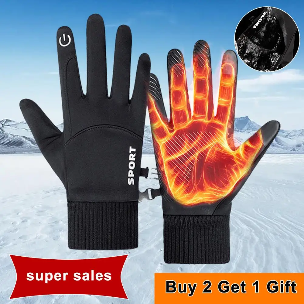 Winter Outdoor Sports Running Glove Warm Touch Screen Gym Fitness Full Finger Gloves For Men Women Knitted Magic Gloves S8W4