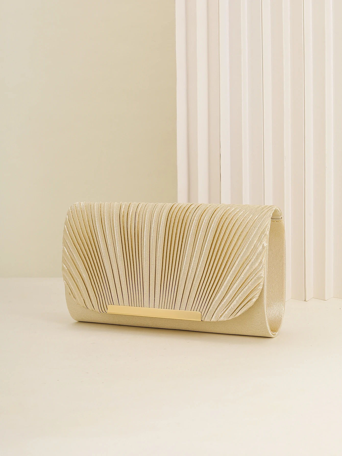 Damen-Abendtasche, Neue Kleine Quadratische Tasche mit Kette, Plissee-Design, Geeignet für Partys, Hochzeiten, Bälle, Bankette – Detail 5