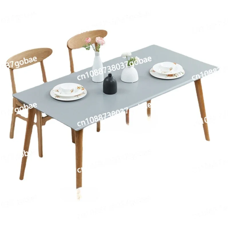 Juego de mesas y sillas de comedor de haya europea de roble, luz, rectangular, bicolor, minimalista, moderno, L'm