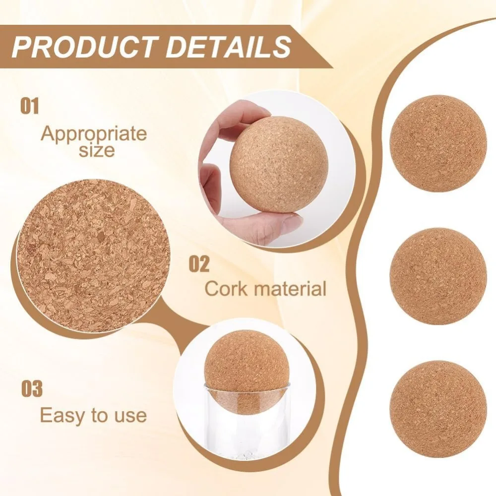 2.4 Inch Wooden Ball Stopper Wine Cork Ball Wooden Cork Ball Stopper BurlyWood Decanter Stopper Replacement Ball Wooden Glass #4