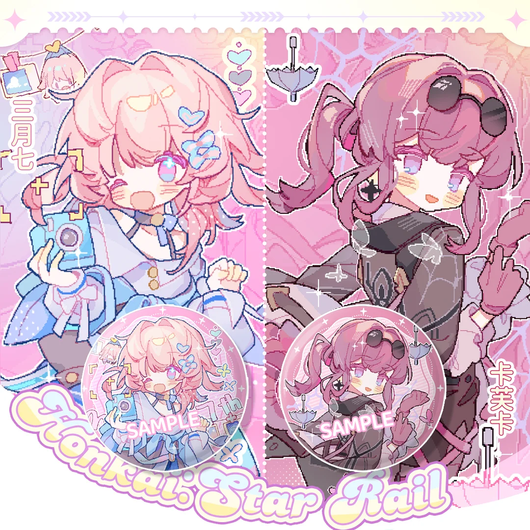 2024 Anime Honkai: Star Rail March 7th Kafka Imbibitor Lunae Badge Pendant Instant Camera Laser Ticket Stand Card Cosplay Gift