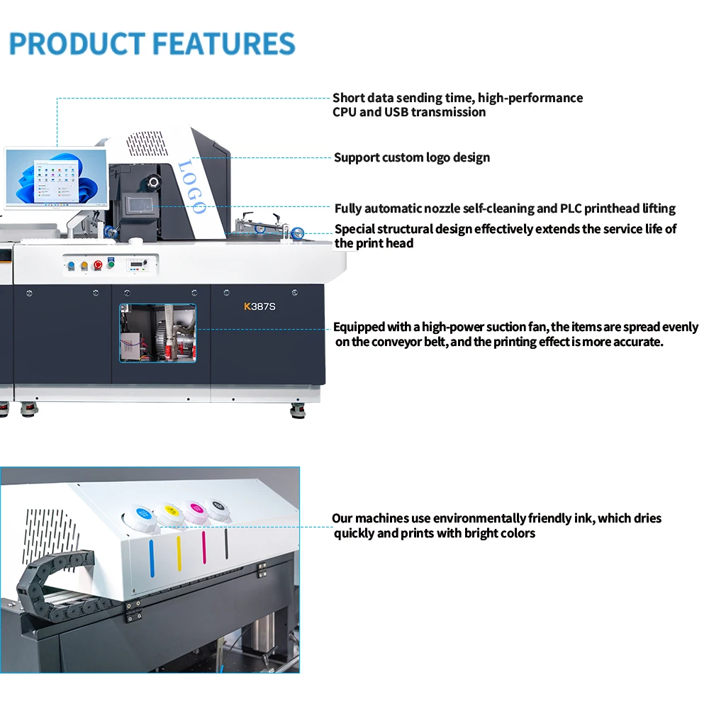 High Resolution Colorful Paper Bags Printing Machine FI-1000 Digital Paper Bag Machine Single Pass Printer view 4