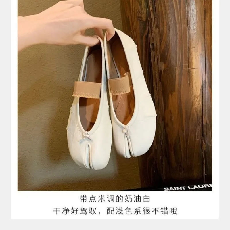 New Fashionable Half Slippers Women's Round Toe Design Single Shoes Flat Bottomed Pig Trotters Splitting Toes Shoes Women Summer