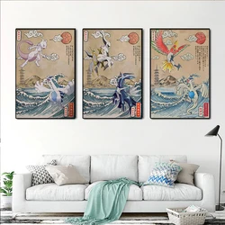 Vintage Japanese Anime Pokemon Pikachu Charizard Blastoise Poster Canvas Painting Modern Room Decorate Picture Mural Cuadros