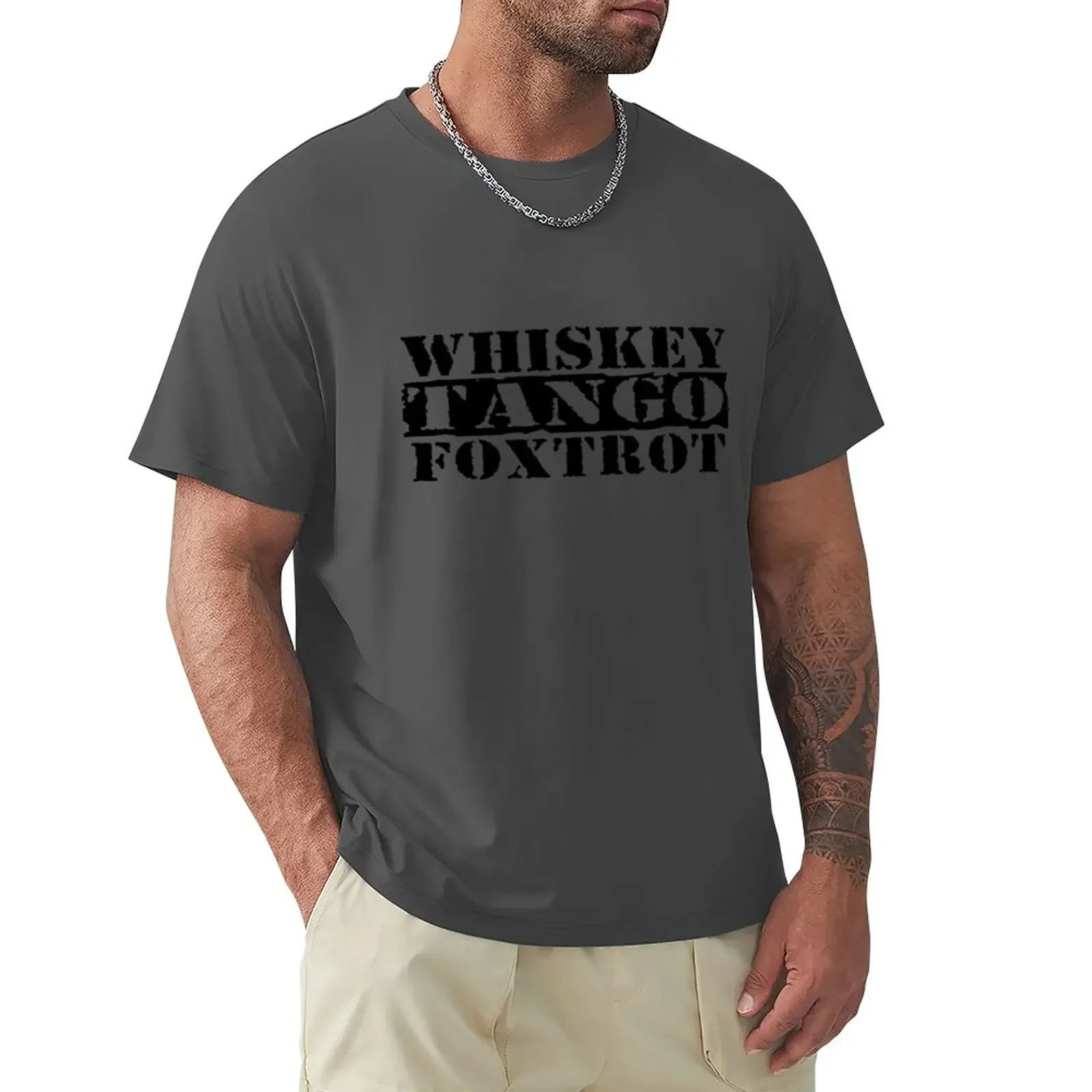 Vintage Clothes Quick Drying T-shirt Short T-shirt Tshirts for Men WTF?! WHISKEY TANGO FOXTROT T-Shirt Summer Graphic Oversized