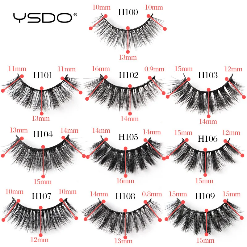 YSDO Faux Cils 3/5 par sztucznych rzęs Wispy Fluffy wielokrotnego użytku Cat False Eyelashes Make up Tool Natural Long 3D Fake Lash extension