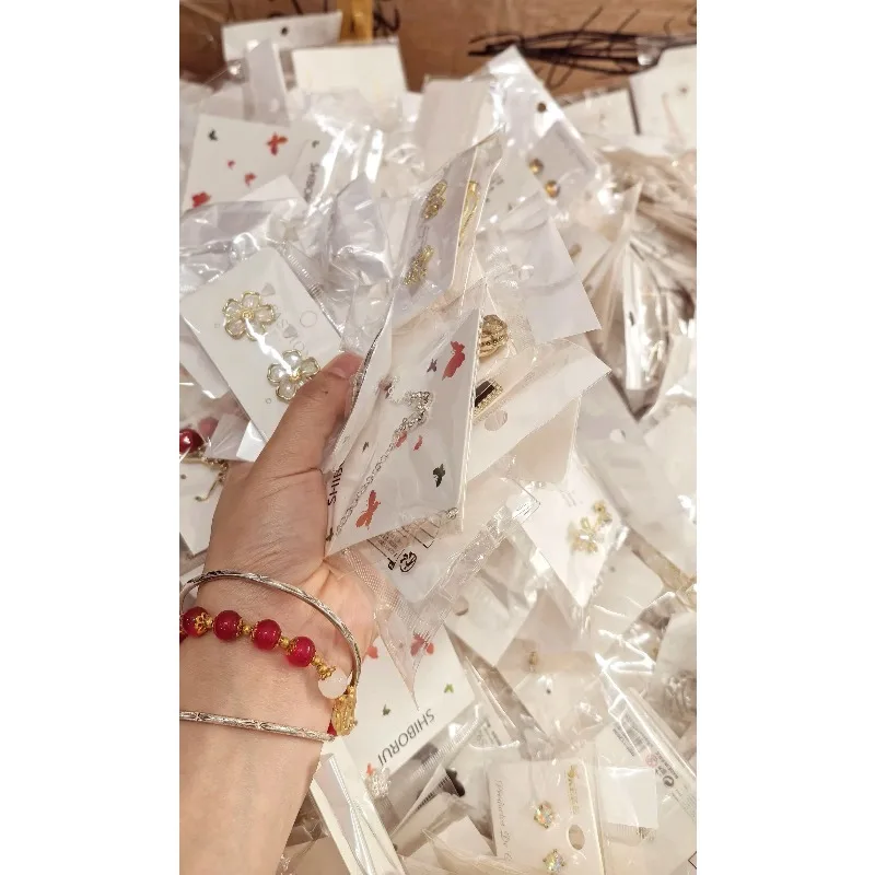 حقيبة مجوهرات مختلطة غامضة عشوائية 1 10 30 50 قطعة أو أزواج بما في ذلك أقراط وخواتم وقلائد أو أساور حزمة هدايا عشوائية #5