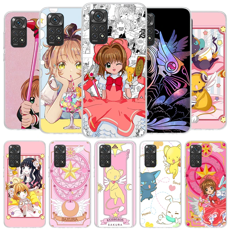 CardCaptor Sakura Anime Cover Phone Case For Xiaomi Redmi Note 13 12 11 10 Pro Plus 12S 11S 11T 11E 10S 9 9S 8 8T 7 Soft Fundas