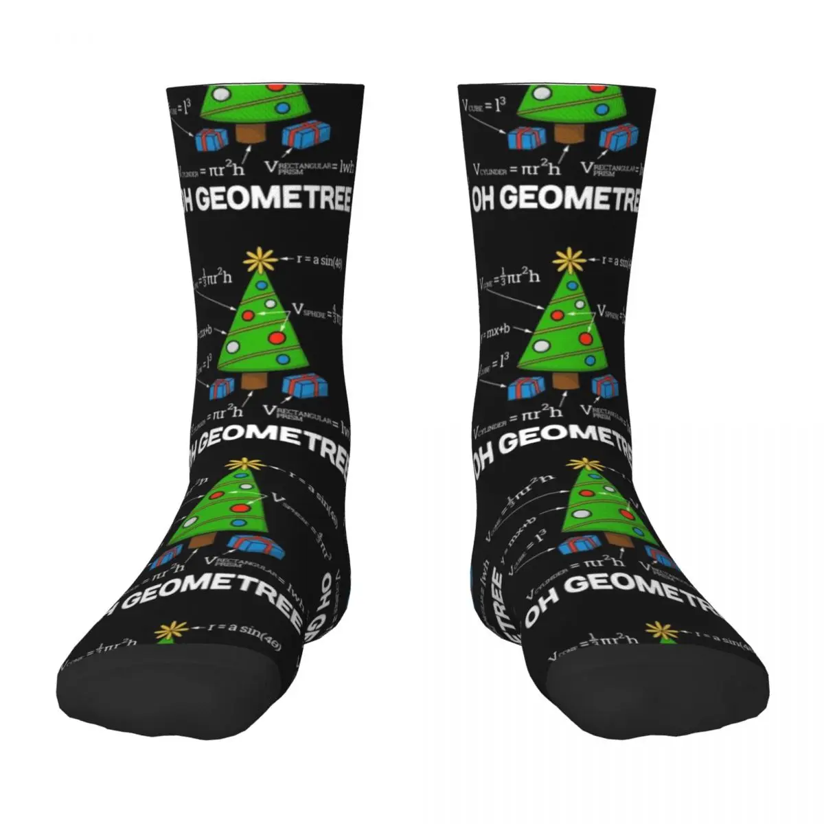 Носки мужские с геометрическим рисунком, футбольные Нескользящие прозрачные, с рисунком рождественской елки, для мужчин и женщин