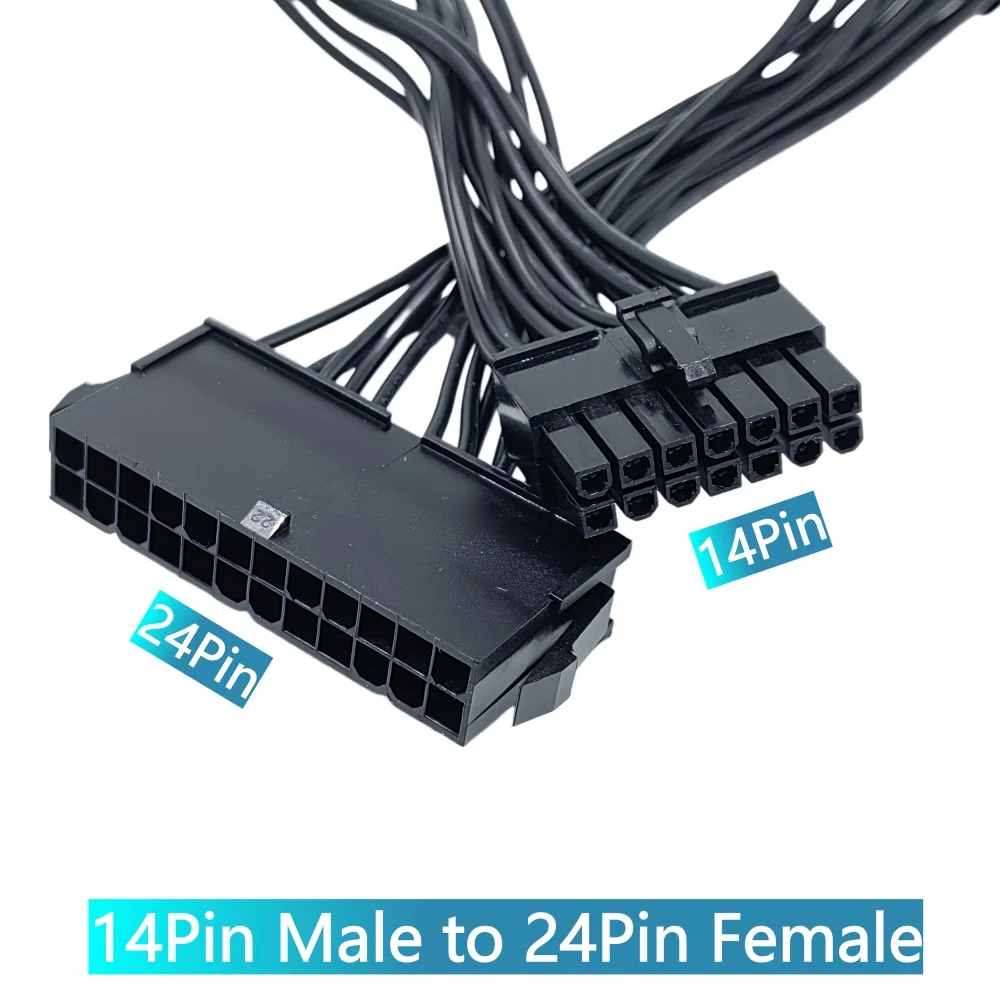 10cm Power Supply Cable Cord 18AWG Wire ATX 24 Pin to 14 Pin Adapter Cable for Lenovo IBM Dell Q77 B75 A75 Q75 Motherboard