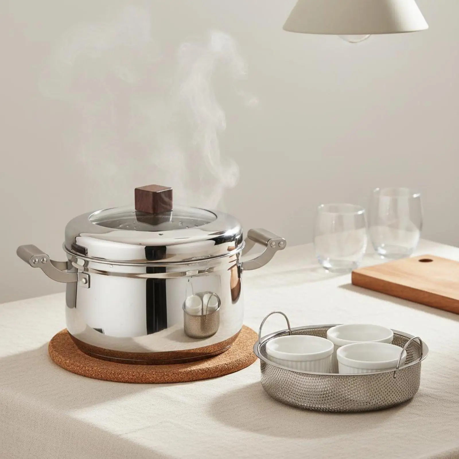 Japanese Steam Rice Cooker Composite Bottom Stainless Steel Steamer Pot Thickened Thickened Body Layer Rice Steamer for