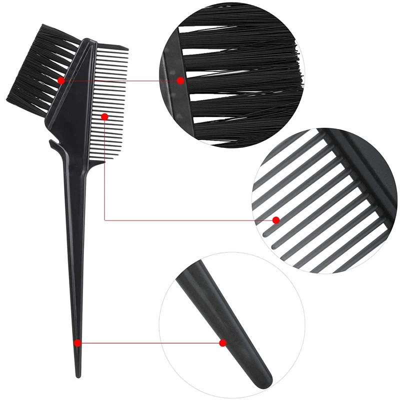 5 Pcs Professional Hair Dyeing Tool, Suitable for and Home Hair Dyeing Brush Comb, Coloring Bowl, Mixer Black