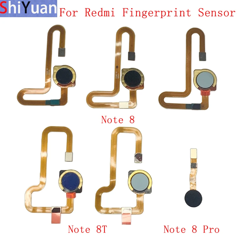 Original Fingerprint Sensor Scanner Home Button Flex Cable For Xiaomi Redmi Note 8 8T 8 Pro Touch Sensor Repair Parts