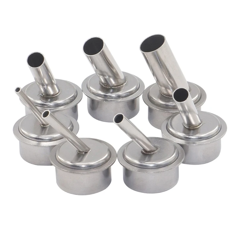 7-Piece Stainless Steel Hot Air Tool Nozzle Slant Nozzles for 861DW Solder