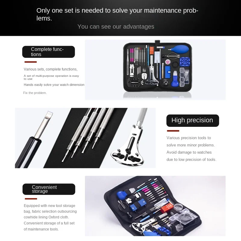 時計修理ツールセット、時計カバーを開く、時計ストラップを取り外す、機械式時計、プロのメンテナンスと電池交換