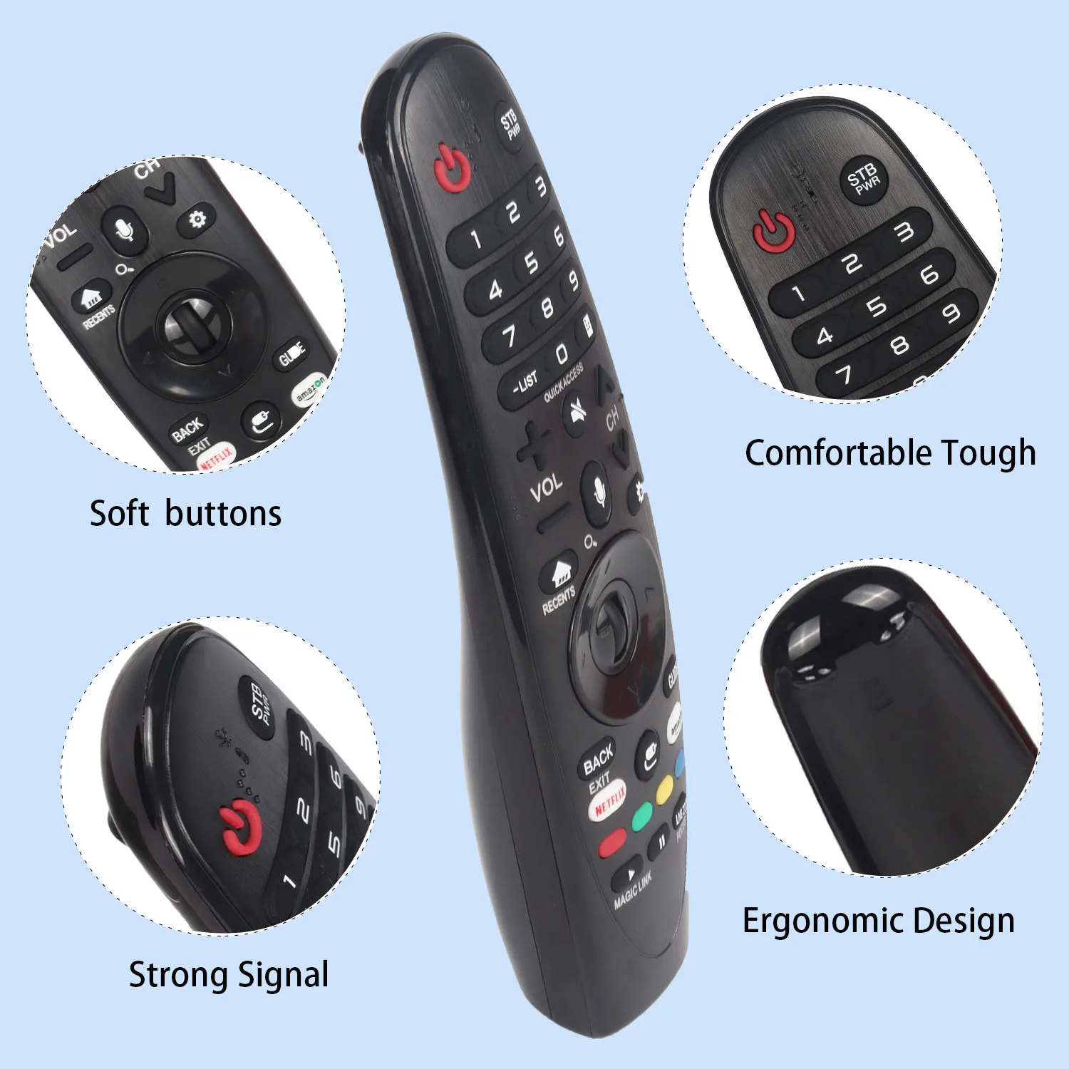 AN-MR650A ANMR650A IR Remote Control Compatible With LG Smart TV 43UJ654T 49UJ654T 55UJ654T  (No Voice Magic Pointer Functions)