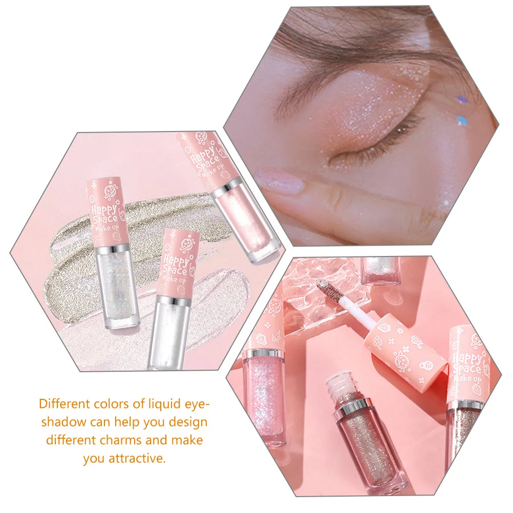 8Pcs Glitter Eyeshadow Palette Liquid Shimmer Brightening Fast Drying Non Sticky Tools for Delicate Skin Safe Use