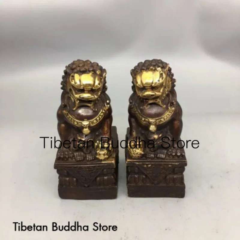

Collection of antique bronze artifacts, with a pair of seated lions