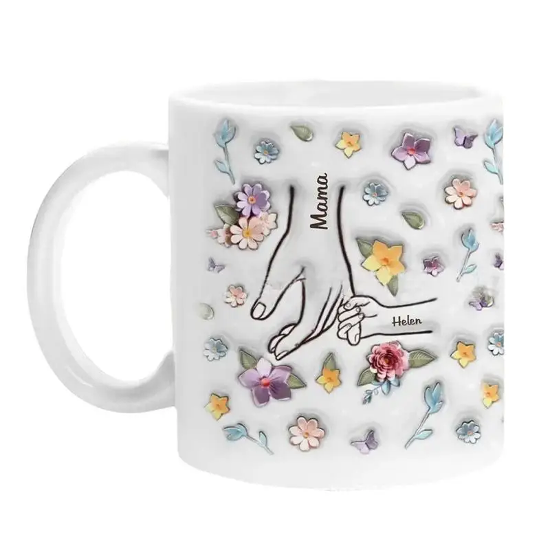 

Mother's Coffee Cups Celebrate Mother's Day Floral Ceramic Mug Coffee Drinking Beverage Container To Express Love For Hot