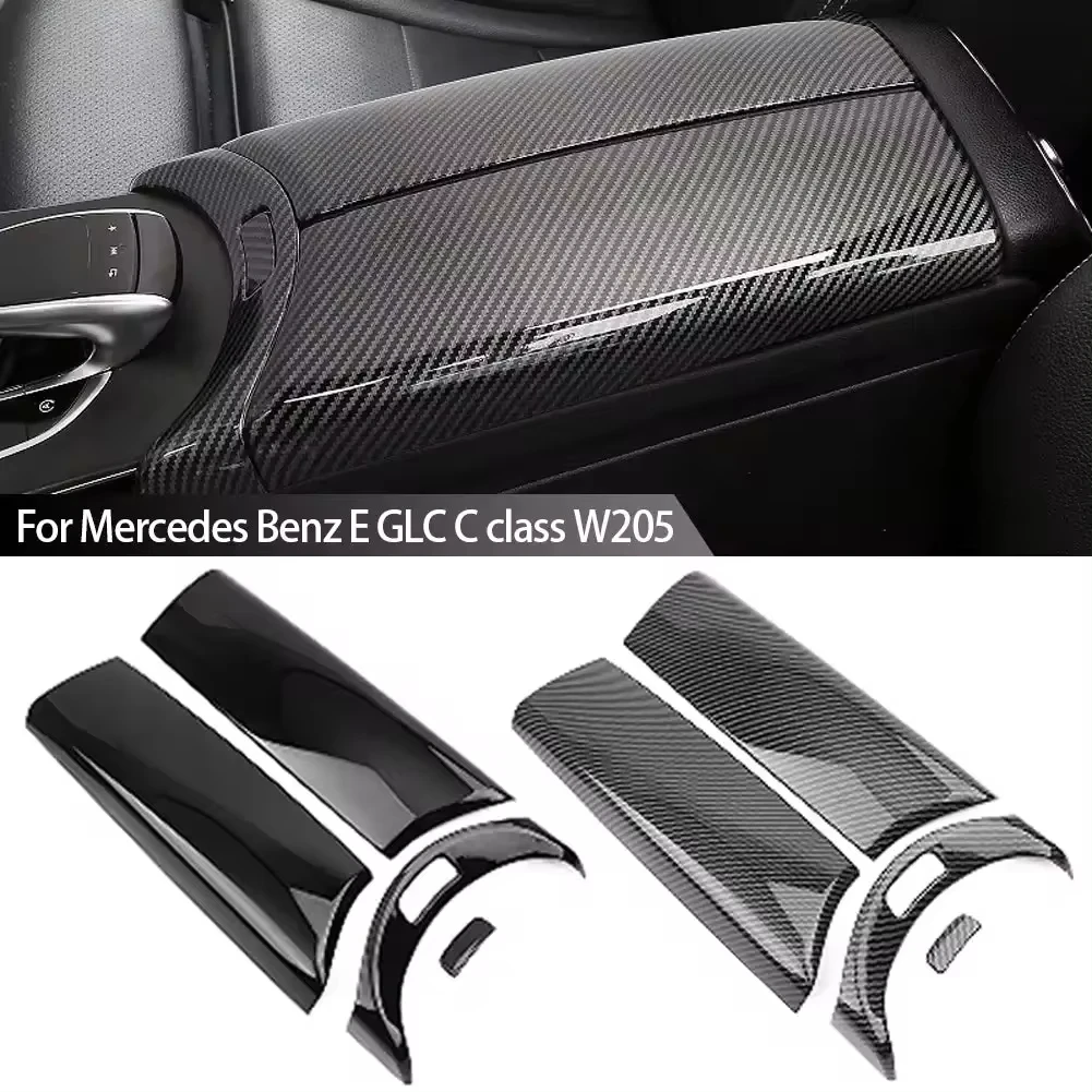 Console Center Armrest Strip Cover Storage Box Interior ABS Casing for Mercedes C GLC Class 2015-2021 Decoration Stickers