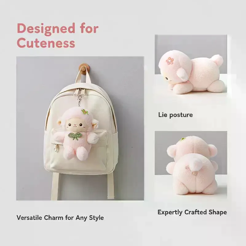 Soft Plush Sheep Keychain Cute Fluffy Appearance Bag Pendant Sturdy Key Accessory for Handbag Decor Holiday Gifts