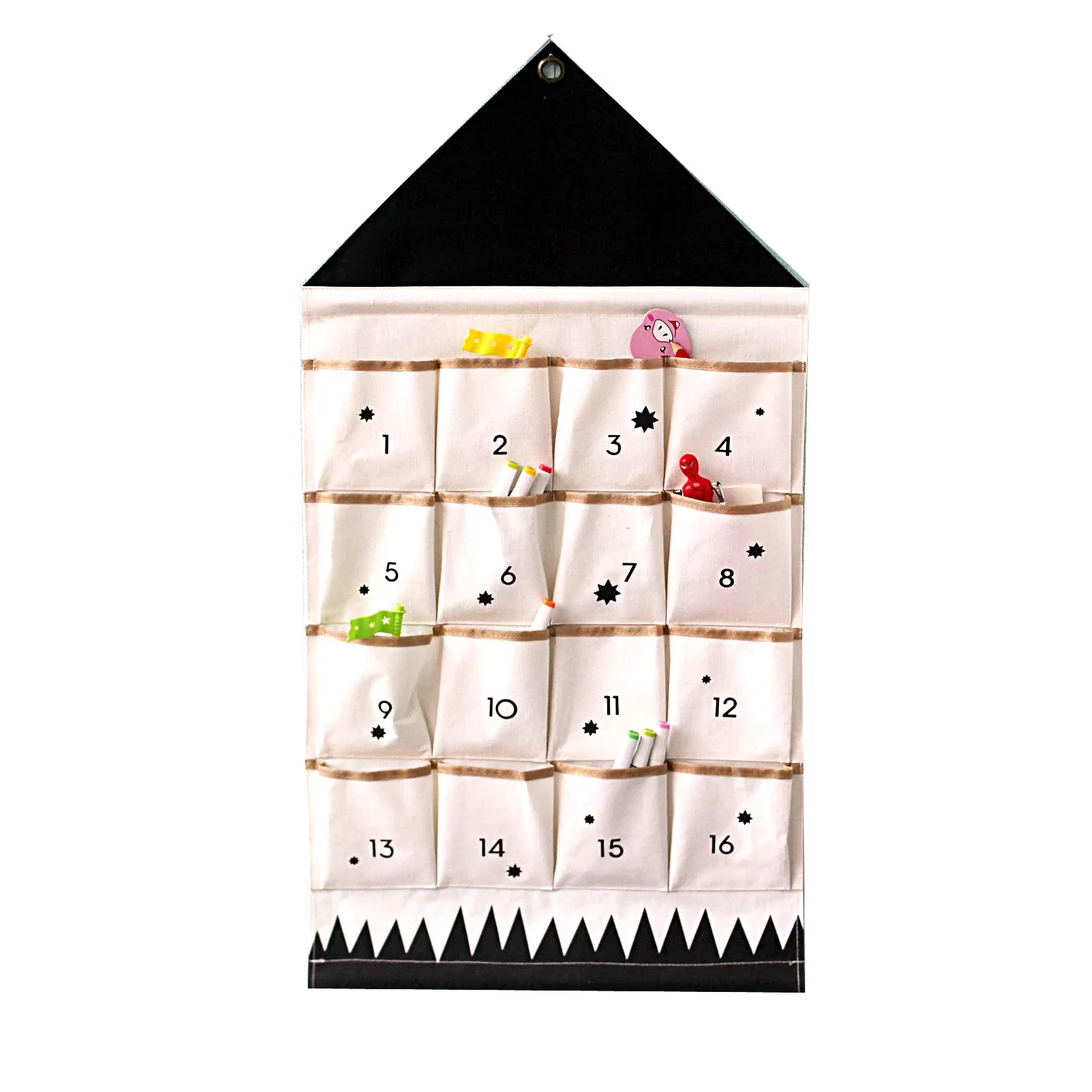 Christmas Advent Calendar 2024 Countdown to Christmas Cloth Wall Hanging with 25 Pockets for Xmas Holiday Decorations