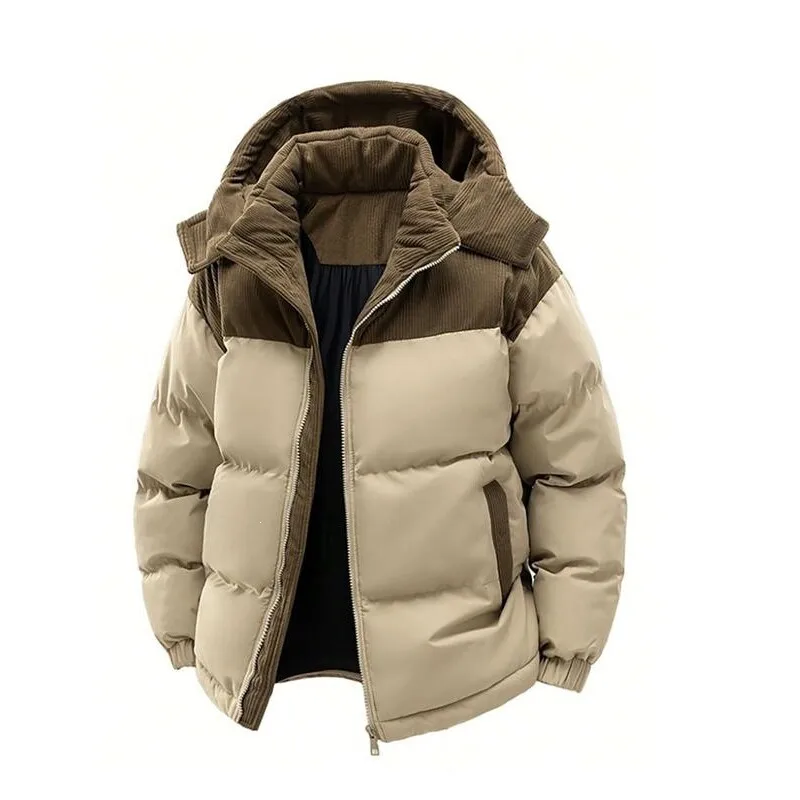 Warm Winter Cotton Jacket Fleece Lined Insulated Cotton Coat Men's Outdoor Wear Breathable Comfortable Long Style Jacket
