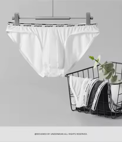 GTOPX MAN Men's Ice Silk Splicing Mesh Panties European and American Low Waist Briefs GT517