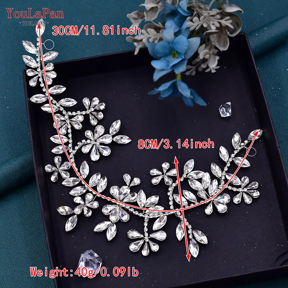 YouLaPan งานแต่งงานเจ้าสาวแถบคาดศีรษะ Rhinestone Headpiece ผู้หญิงอุปกรณ์เสริมผมเจ้าสาวเครื่องประดับผม Headwear สําหรับปาร์ตี้ Tiara HP239