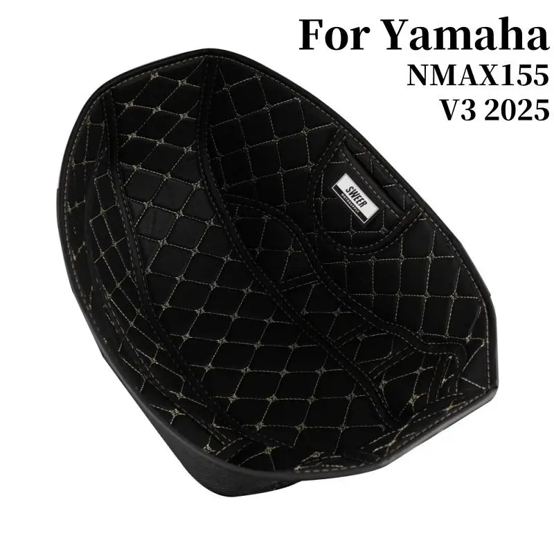 Black Box Liner Protector Waterproof Seat Storage Luggage Trunk Inner Pad PU For Yamaha NMAX155 V3 2025 Motorcycle Accessories