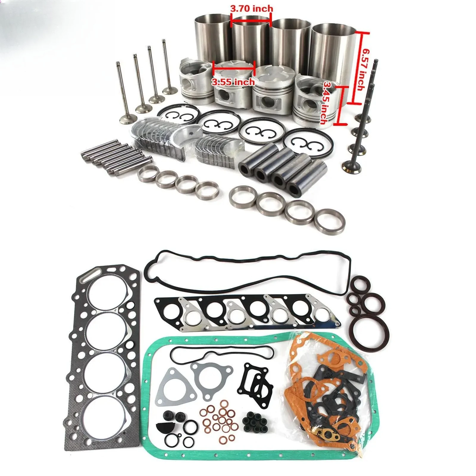 

4D56 4D56T Engine Overhaul Rebuild Kit & Valves for Mitsubishi SOHC 8-Valves L200 L300 Pickup Truck