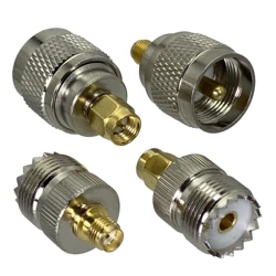 1Pcs UHF SO239 PL259 to SMA Male Plug&Female Jack RF Coax Adapter Connector Wire Terminals Straight