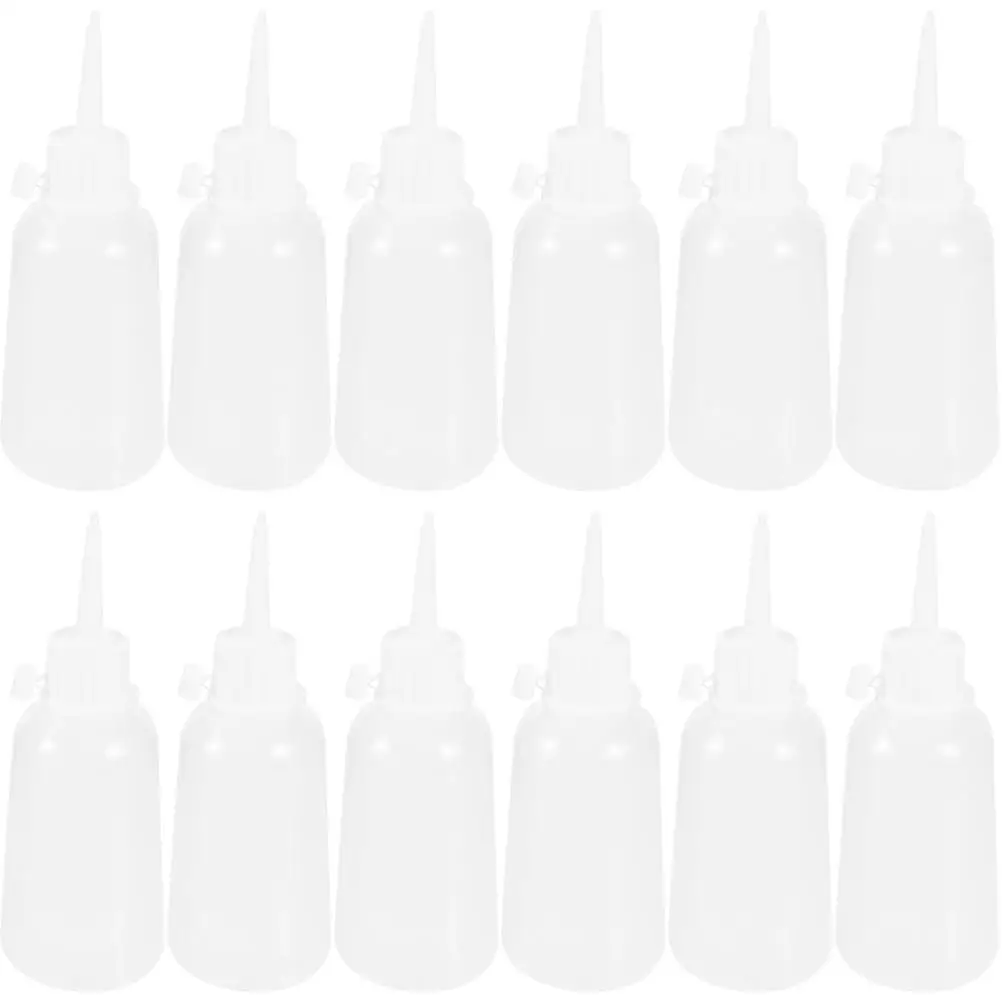 

12 Pcs Dispensing Bottle Squeeze Bottles Daily Applicator Small Plastic with Caps Reusable Tip Glue Fine