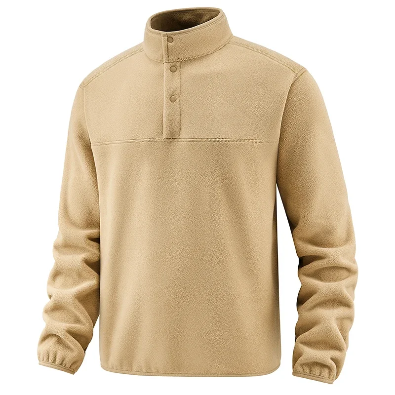 

Man Fleece Tactical Overcoats Men Outdoor Warm Jacket Thickened Pocket Sweatshirts High Collar Windproof Ski Sweatshirt Coat