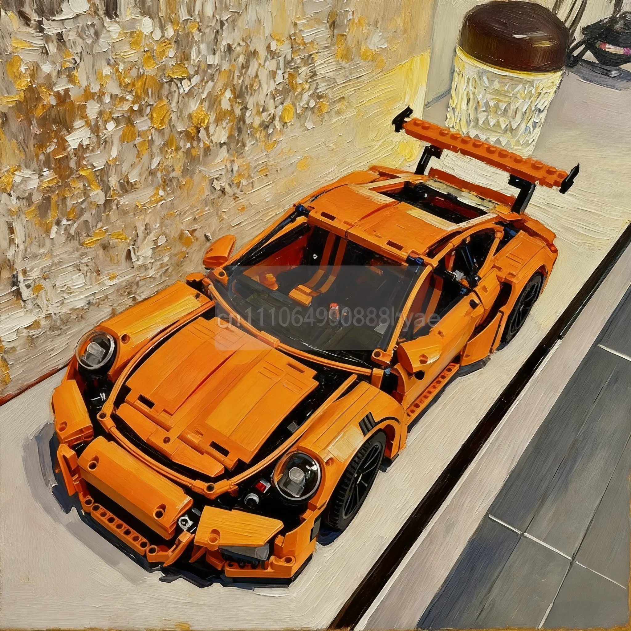 

2704 pieces of car building blocks GT3 RS toy building model building blocks adult birthday Christmas gifts