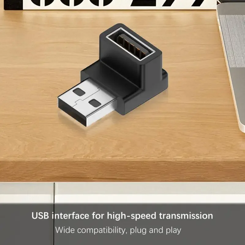 1 peça adaptador usb uma revolução um cotovelo fêmea em forma de u direção dianteira e reversa computador notebook usb3.0 macho para fêmea