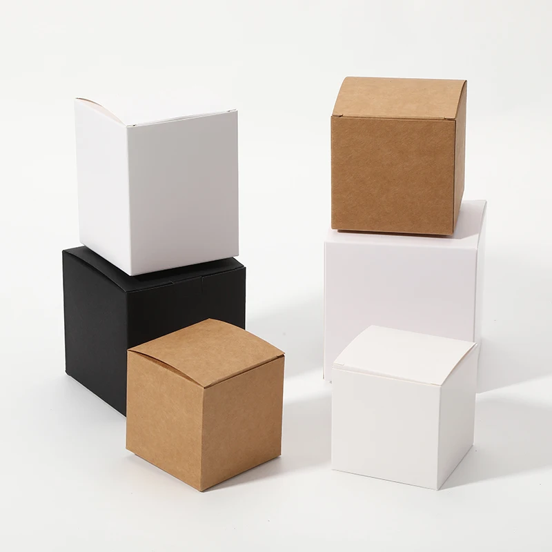 10pcs Kraft Paper Box for Gift and Products Small Empty Cardboard Packaging Box Square Gift Paper Box