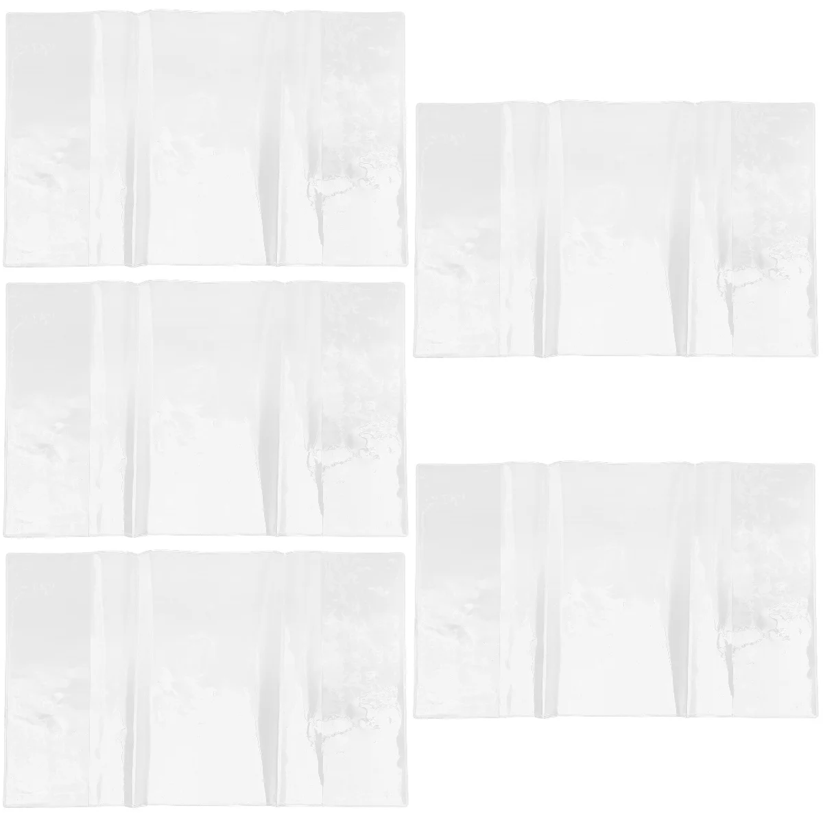 5pcs Set of 5 Book Protectors Cover Sleeve Protection Covers for Hardcover PVC Clear