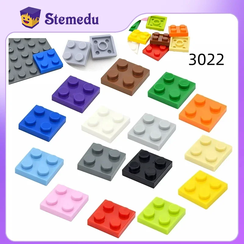 DIY Building Block อิฐบางตัวเลข 2*2 จุดสร้างสรรค์การศึกษาขนาดใช้งานร่วมกับ 3022 ของเล่นพลาสติกสําหรับเด็ก DIY ของเล่น