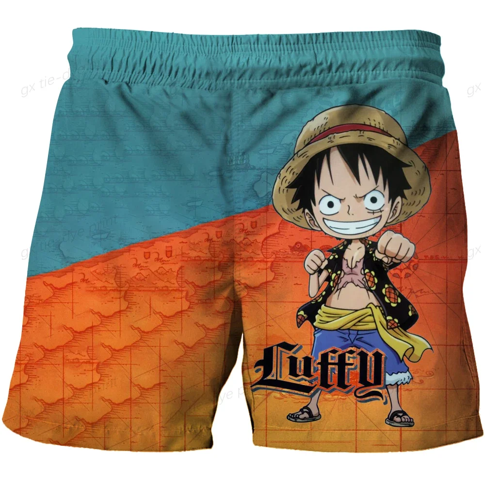 3d Cartoon Print Shorts Pants Fashion One Piece Luffy Pants for Kids Girls Boys Harajuku Beach Pants Children Couples Clothes