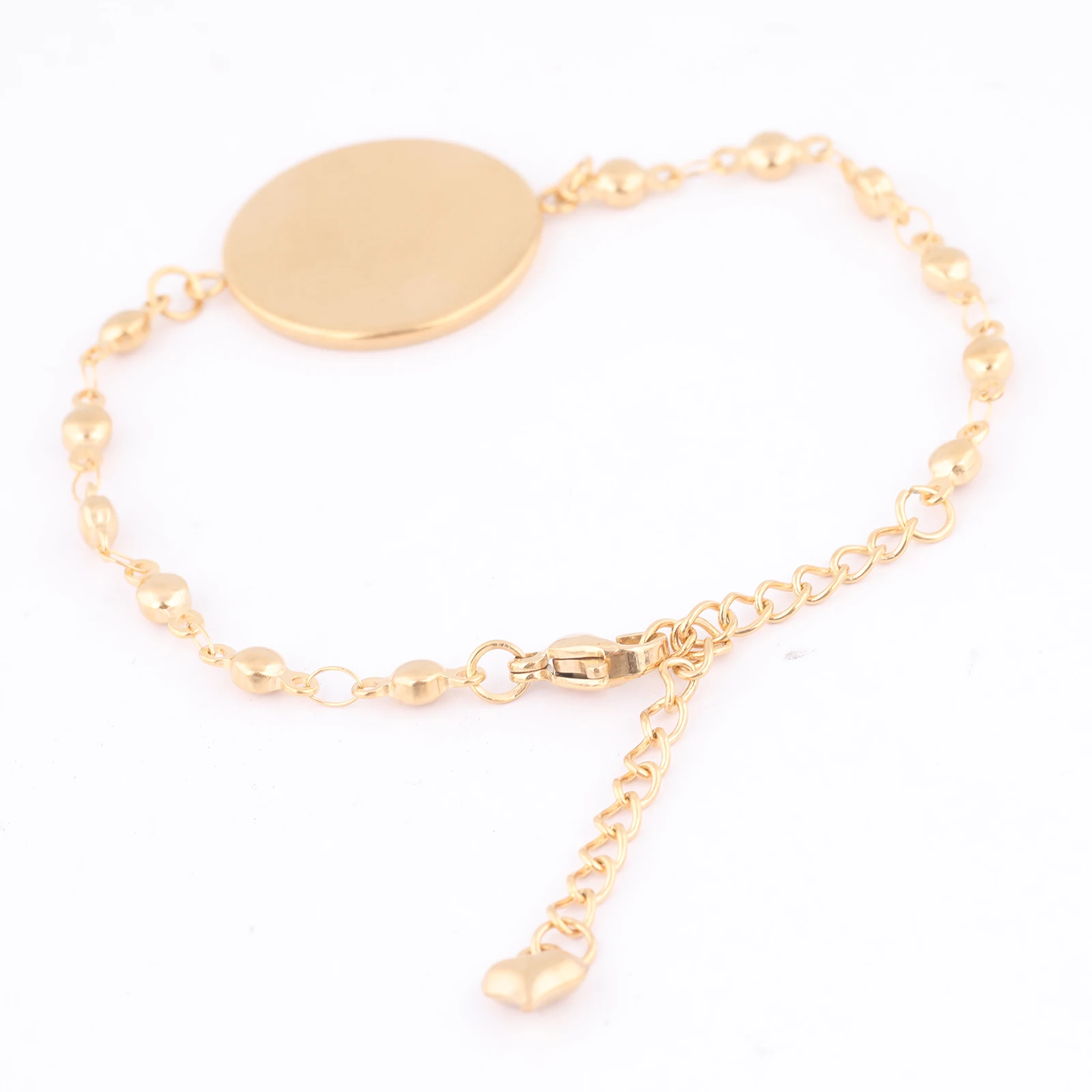 3pcs Stainless Steel Gold Plated 20mm Cabochon Bracelet Base Blanks Diy Ball Chain Bracelets Bezel Setting For Jewelry Making image 4
