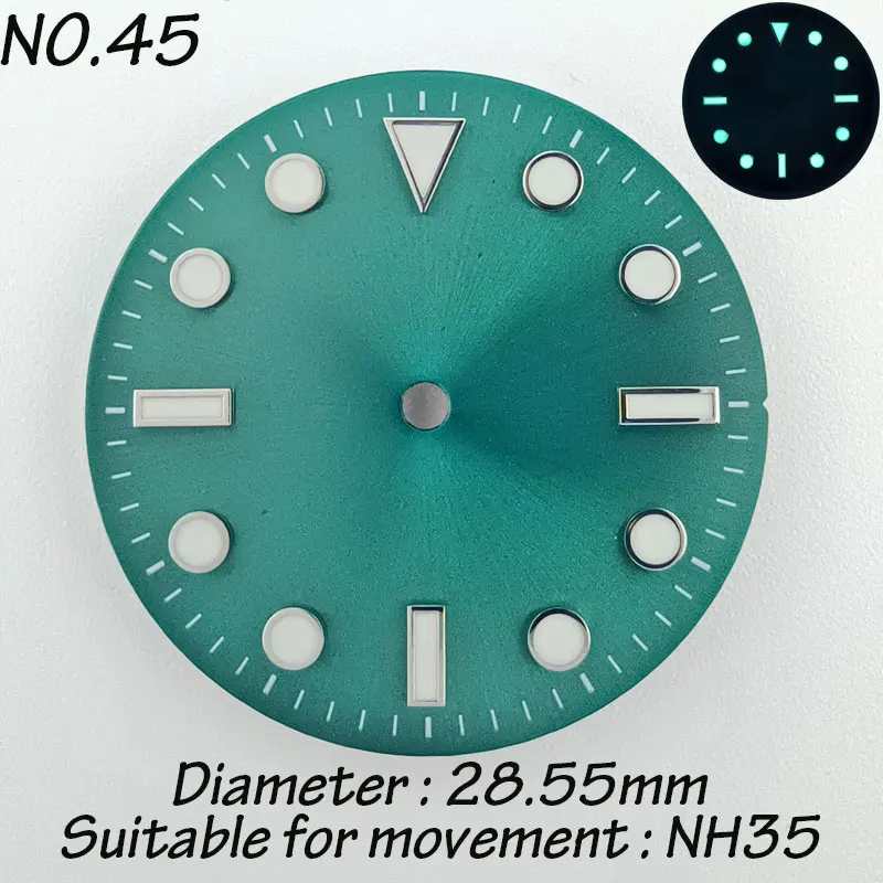 28.5mm NH35 NH36 Watch Dial Watch Faces Accessory C3 Super Luminous Customized Dial Customization Dial DIY Logo No Date Window