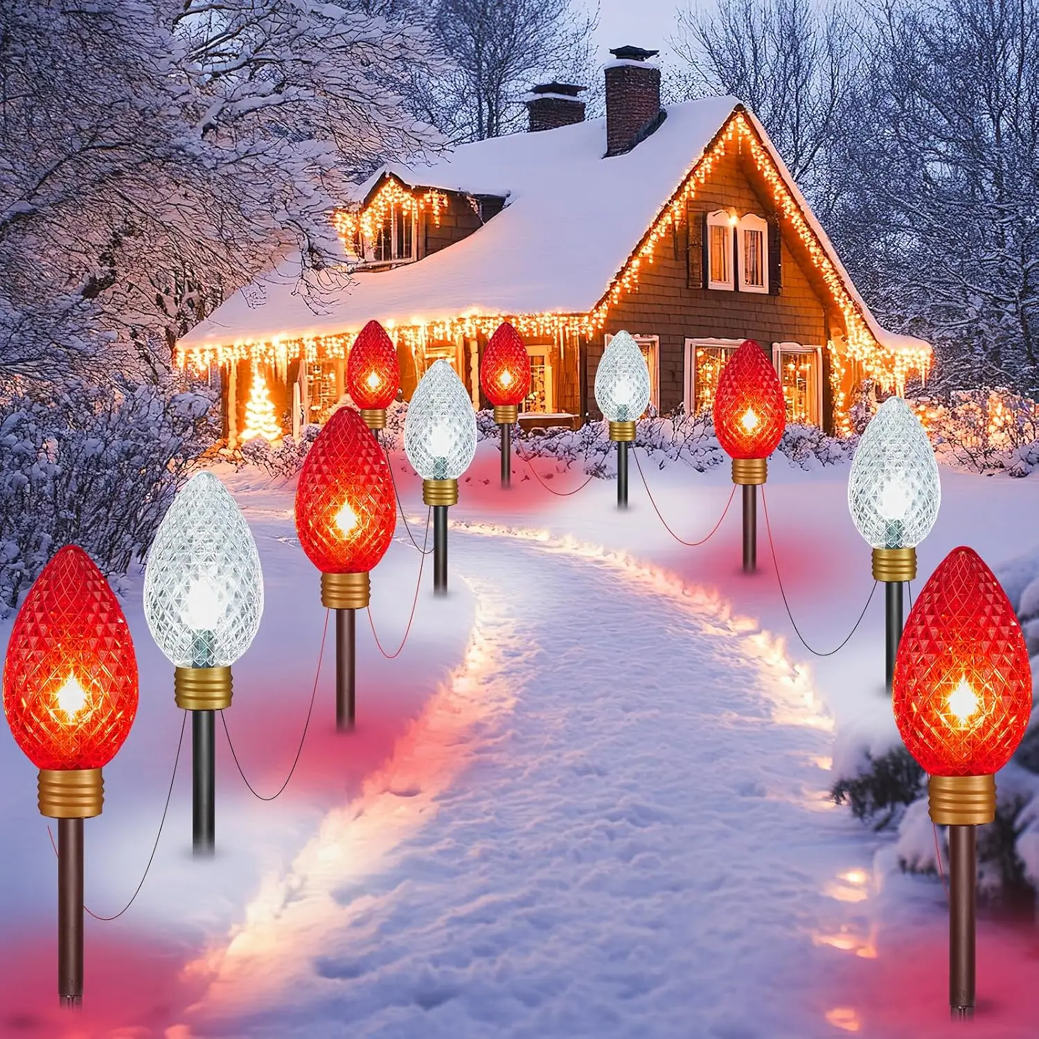 Super Jumbo Strawberry Christmas Lights for Outdoor Use, 2-Pack, 22 FT Total