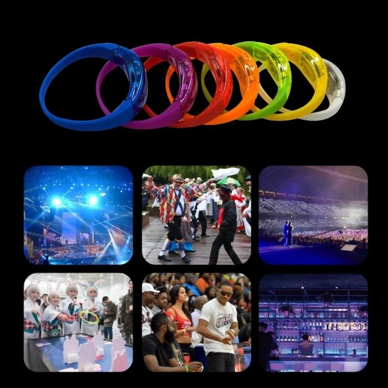 

LED Glow Bracelet Light Up Wristband Flashing Sports Wristband Party Supplies for Music Concert Christmas Halloween top sale
