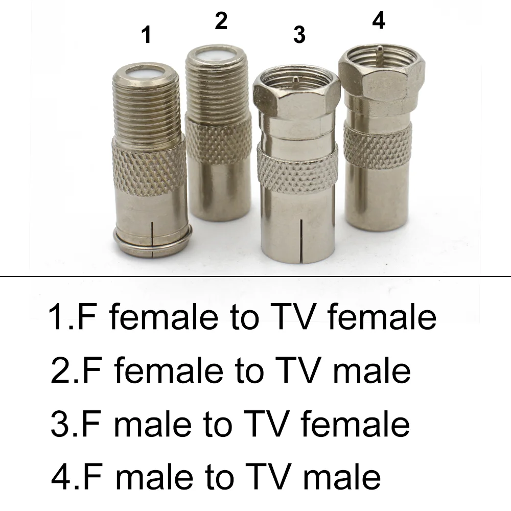 F to TV connector Male Female Striaght pure copper Thread inch RF Coaxial Adapter For TV Antenna Extension New High Quanlity