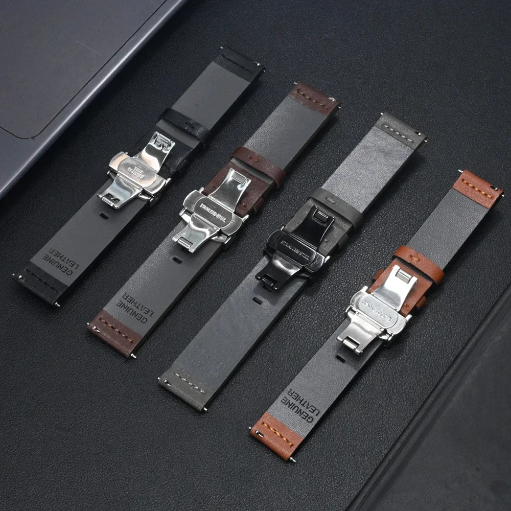 Pulseira de couro de liberação rápida, 20mm 22mm para huawei gt5pro gt4 46mm pulseira de relógio inteligente para samsung galaxy 7 6 5 4 44mm 40mm 6 clássico